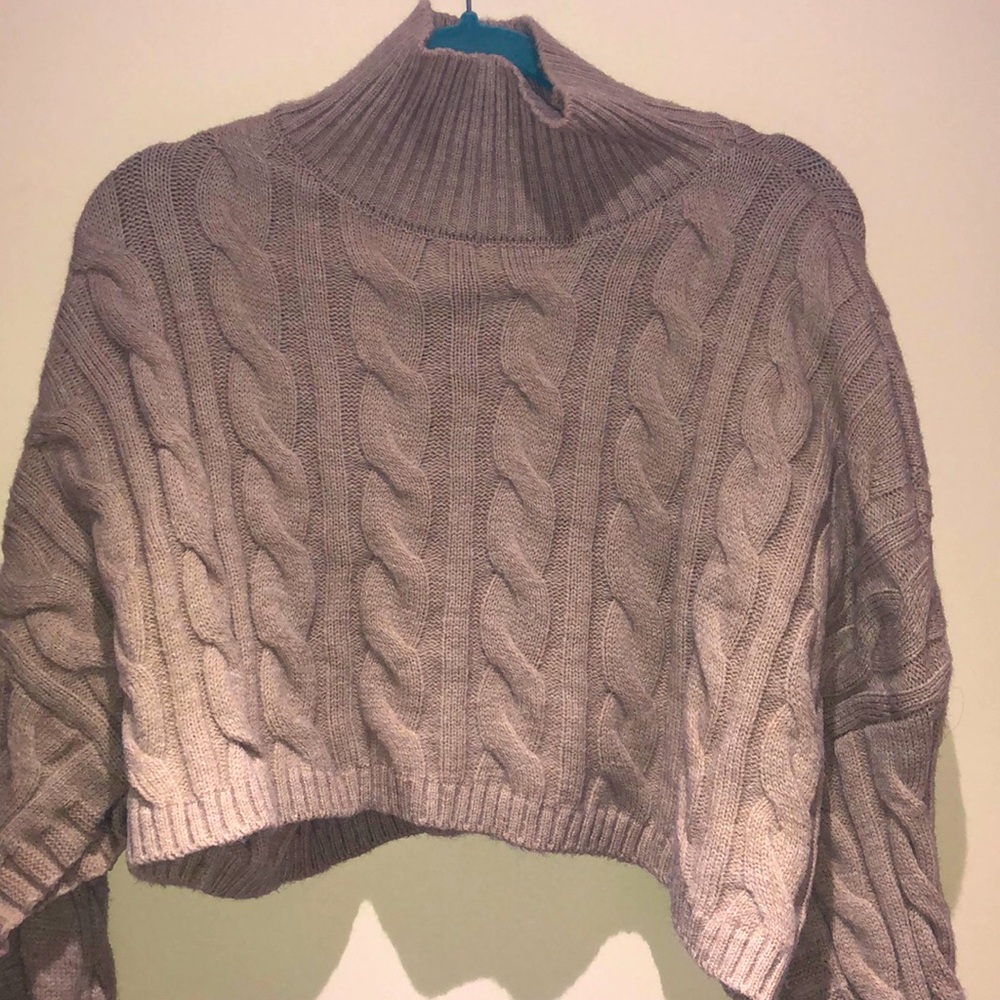 Boutique Cable Knit Split Sweater - image 2